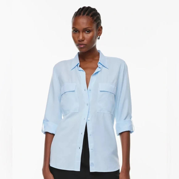 NWT Babaton Utility Shirt Gd Classic Light Blue - Picture 5 of 11